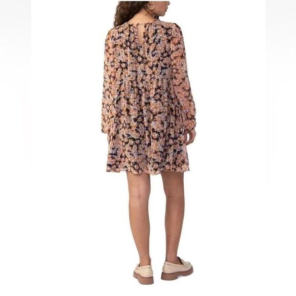 Sanctuary Floral Long Sleeve Babydoll Dress Women's Small Bronze Multi Color M - Picture 5 of 10